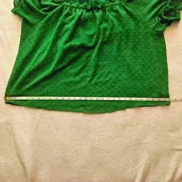 CeCe Lush Greem Boat Neck Puff Sleeve Top Size 3X - Picture 9 of 10